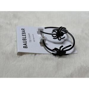 BaubleBar “Top Crawler” Spider Hoop Earrings – Black Halloween Statement Jewelry